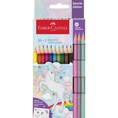 Faber-Castell - Lápiz Classic Colour unicornio, estuche cartón, 13 piezas