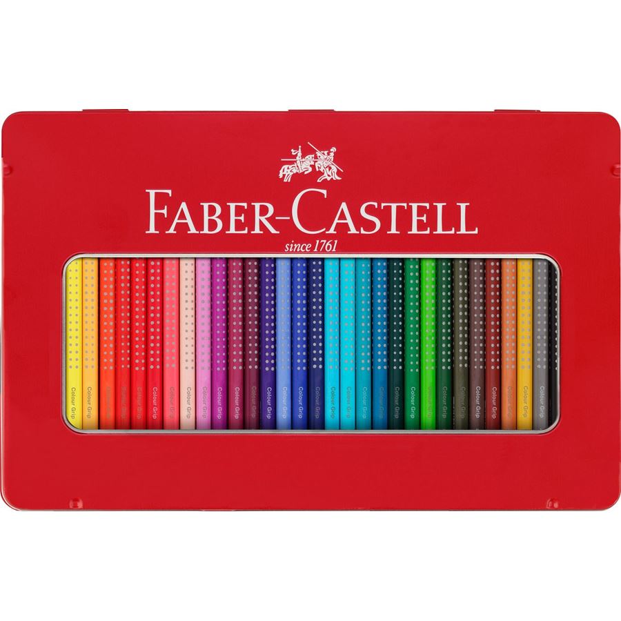 Faber-Castell - Lápiz de color Colour Grip, estuche de metal, 36 piezas