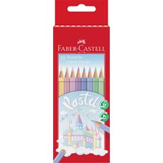 Faber-Castell - Lápices de color pastel hexagonales, caja de 10