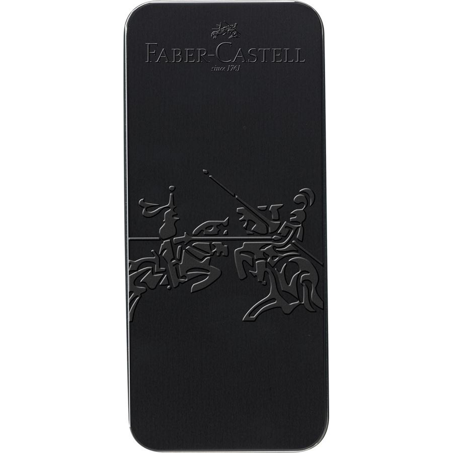 Faber-Castell - Estilográfica Grip 2011, negro mate, estuche regalo, 2 pzs