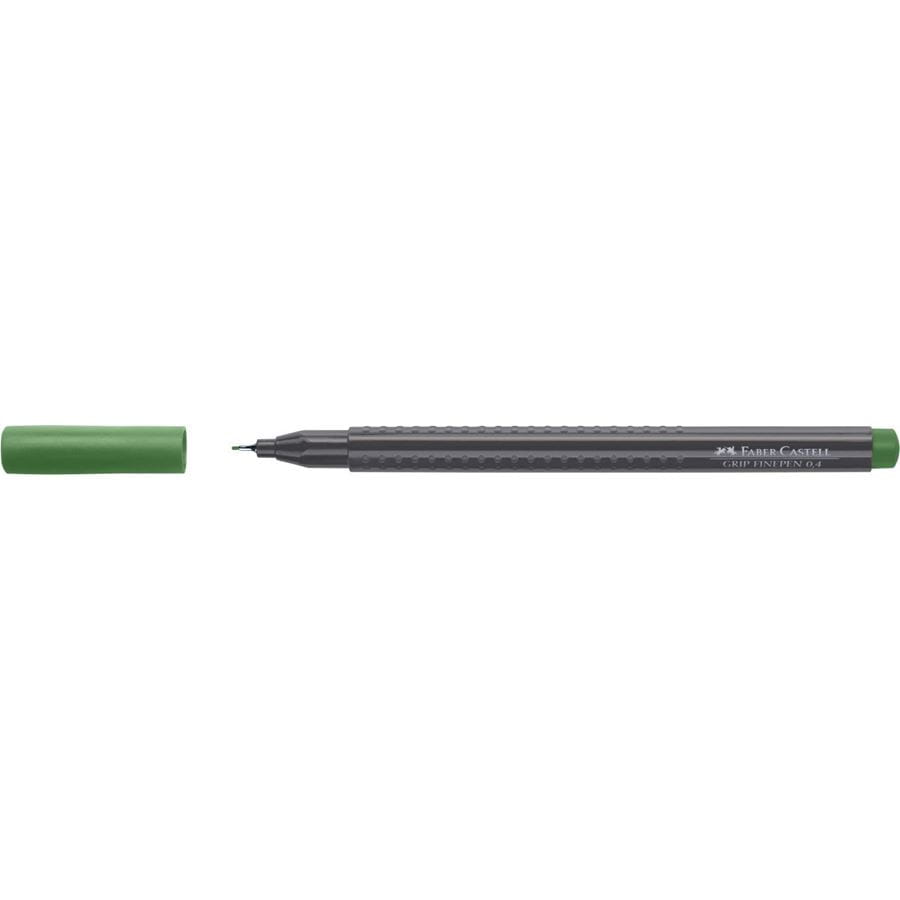 Faber-Castell - Grip Finepen, 0,4 mm, verde oliva permanente