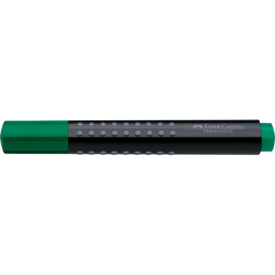 Faber-Castell - Marcador Grip permanente, punta biselada, verde