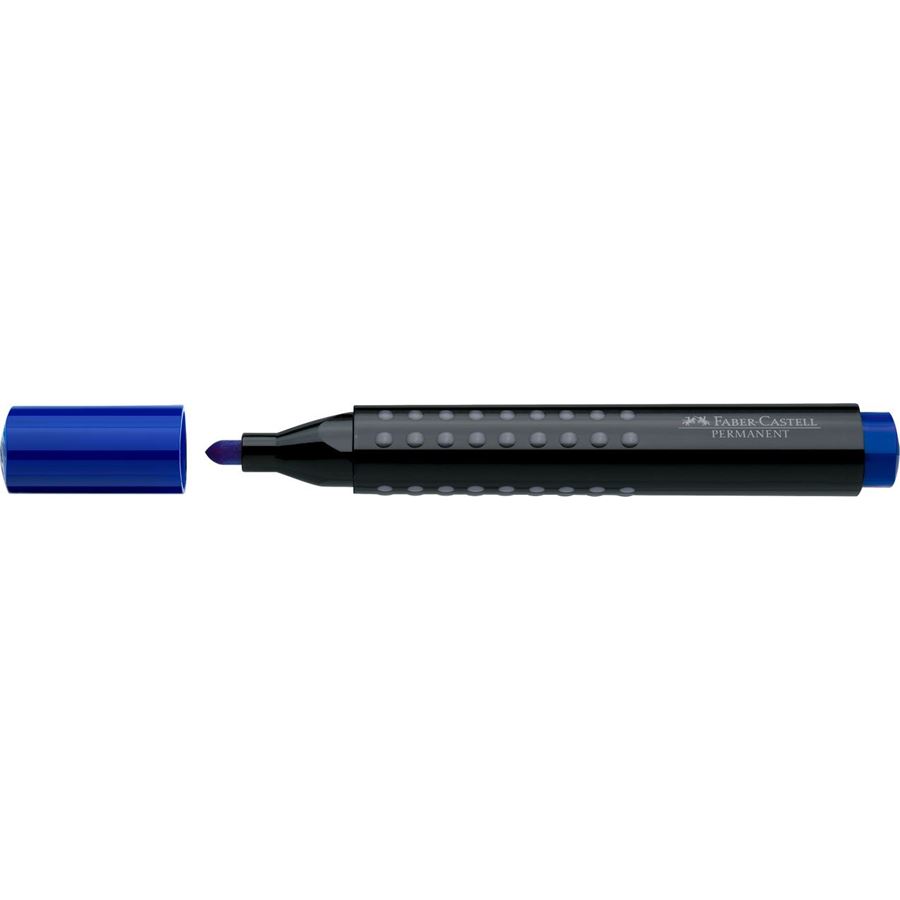 Faber-Castell - Marcador Grip permanente, punta redonda, azul