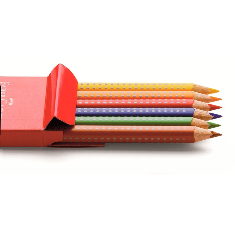 Faber-Castell - Lápiz de color Jumbo Grip, estuche cartón, 6 piezas