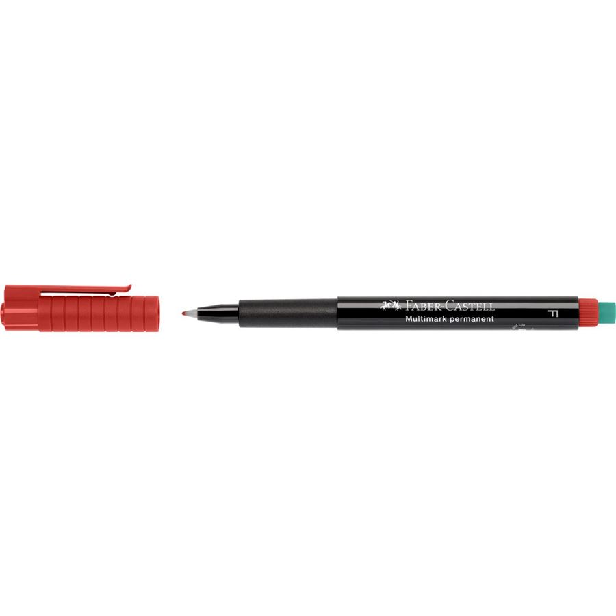 Faber-Castell - Rotulador multifuncional permanente Multimark, F, rojo