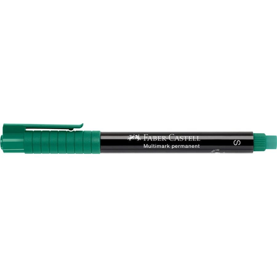 Faber-Castell - Rotulador multifuncional permanente Multimark, S, verde