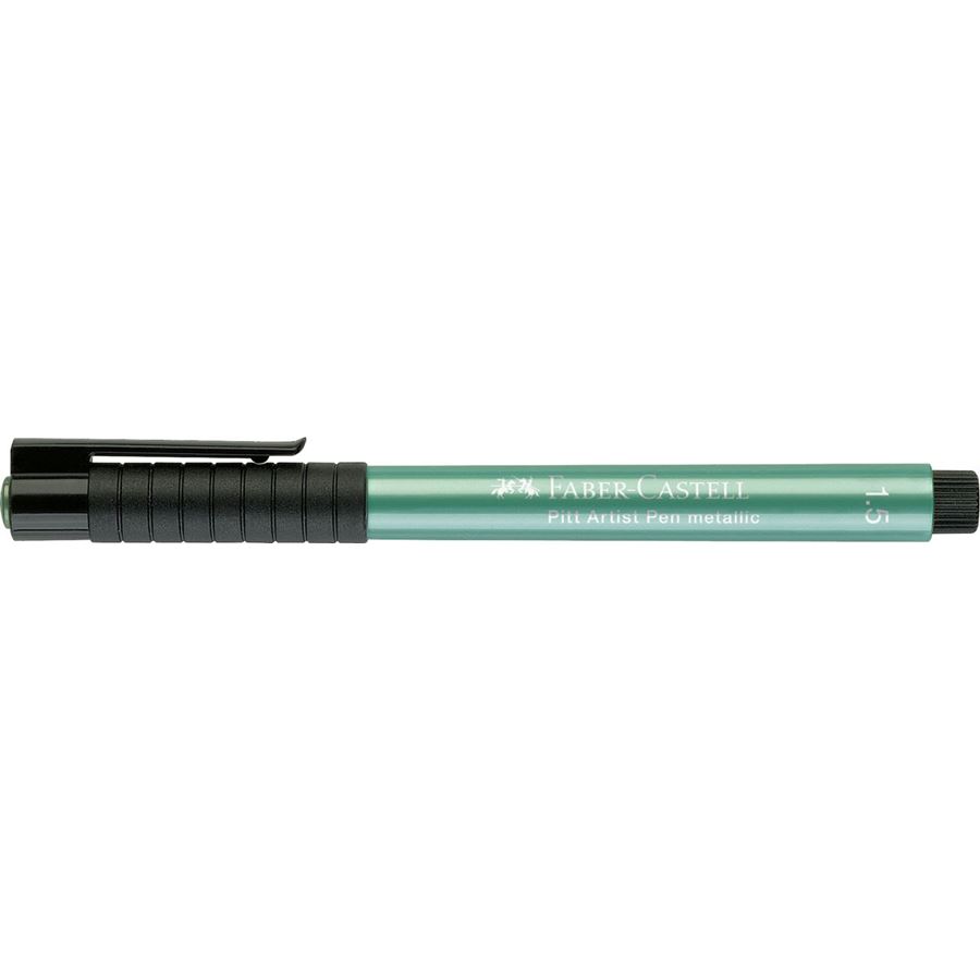 Faber-Castell - Rotulador Pitt Artist Pen Metallic 1,5 verde metálico