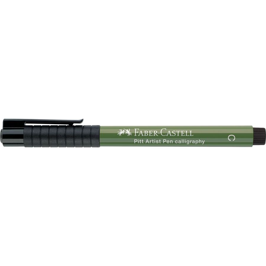Faber-Castell - Rotulador Pitt Artist Pen Calligraphy, verde óxido cromo op.