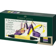 Faber-Castell - Pitt Artist Pen Dual Marker, Estuche de cartón c/5 Fashion