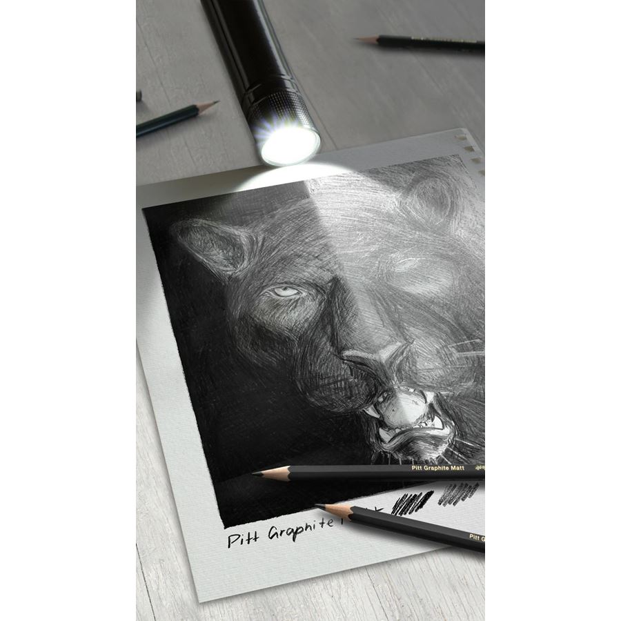 Faber-Castell - Estuche de metal de Pitt Graphite Matt y Castell 9000 x20