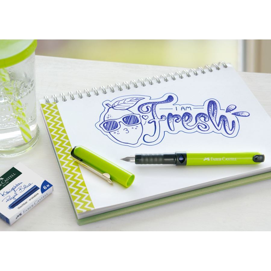 Faber-Castell - Pluma estilográfica escolar Fresh, verde claro