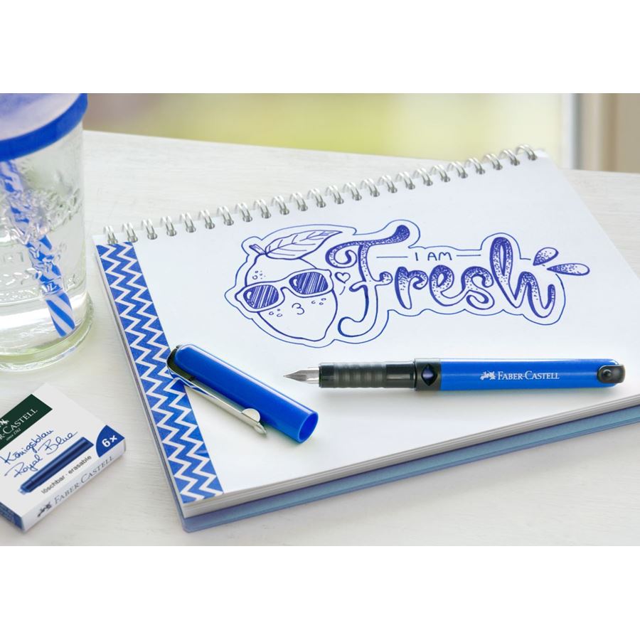 Faber-Castell - Pluma estilográfica escolar Fresh, azul