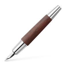 Faber-Castell - Pluma estilográfica e-motion madera peral, M, marrón oscuro