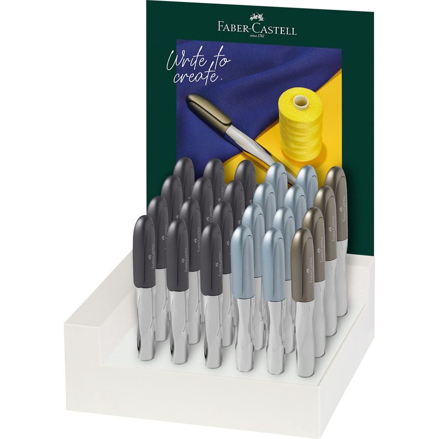 Faber-Castell - Bolígrafo n'ice pen Metallic,  XB negro, gris
