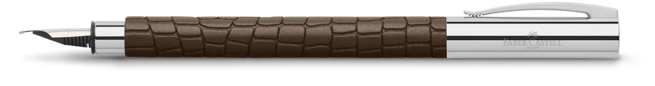 Faber-Castell - Estilográfica Ambition 3D Croco, F, marrón