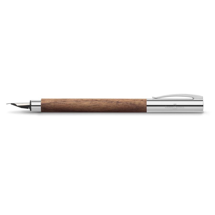 Faber-Castell - Pluma estilográfica Ambition nogal, F, marrón