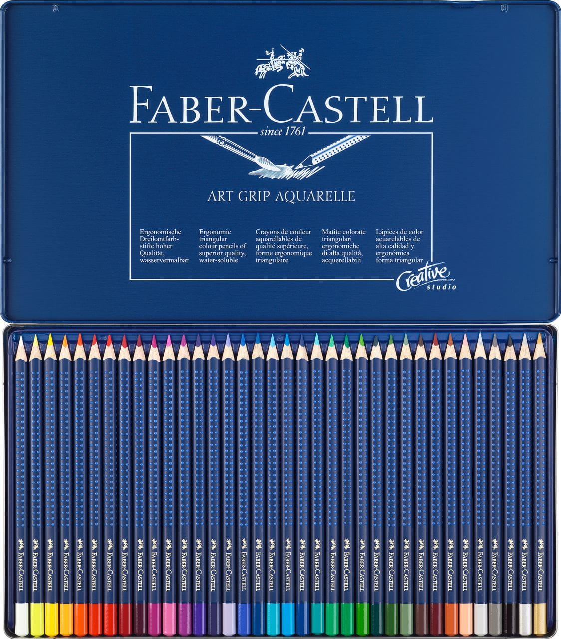Faber-Castell - Lápiz de color Art Grip Aquarelle estuche x36