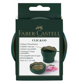 Faber-Castell - Vaso para el agua Clic&Go, verde oscuro