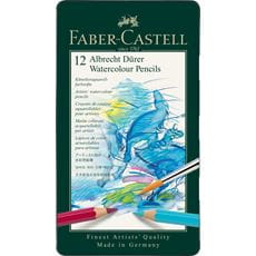Faber-Castell - Estuche de metal con 12 lápices acuarelables Albrecht Dürer