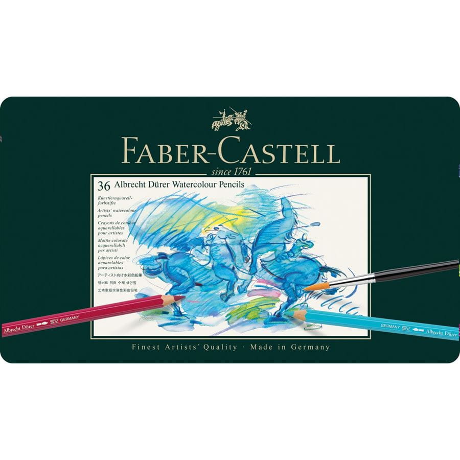 Faber-Castell - Estuche de metal con 36 lápices acuarelables Albrecht Dürer