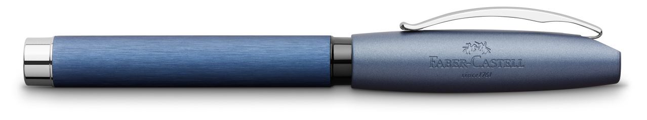 Faber-Castell - Pluma estilográfica Essentio aluminio, F, azul