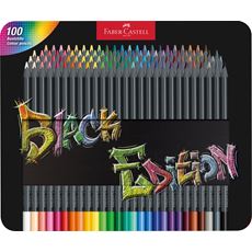 Faber-Castell - Estuche 100 lápices de color Black Edition