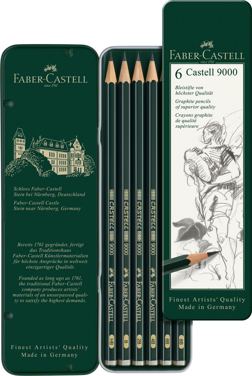 Faber-Castell - Juego de 6 lápices Castell 9000