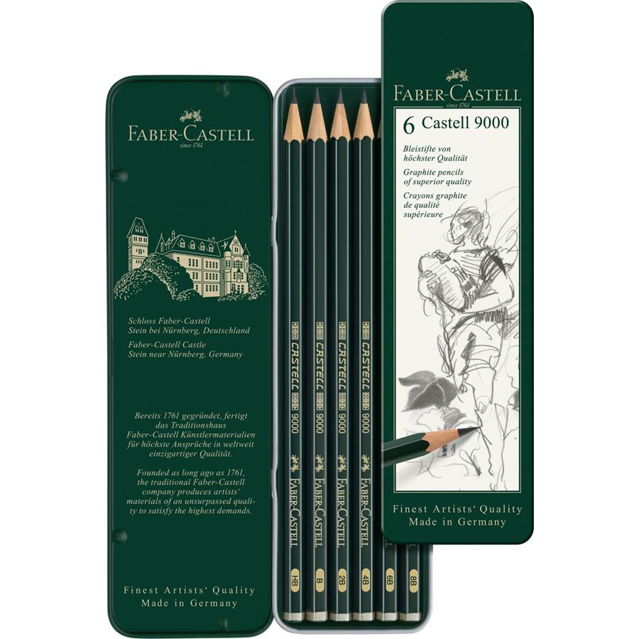 Faber-Castell - Juego de 6 lápices Castell 9000