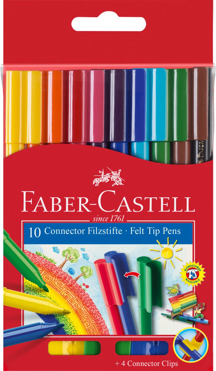 Faber-Castell - Rotulador Connector, estuche cartón, 10 piezas