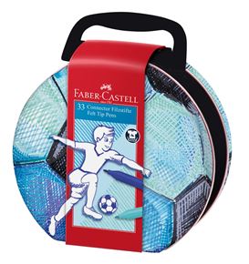 Faber-Castell - Marcadores Connector Maleta de fútbol lata x33