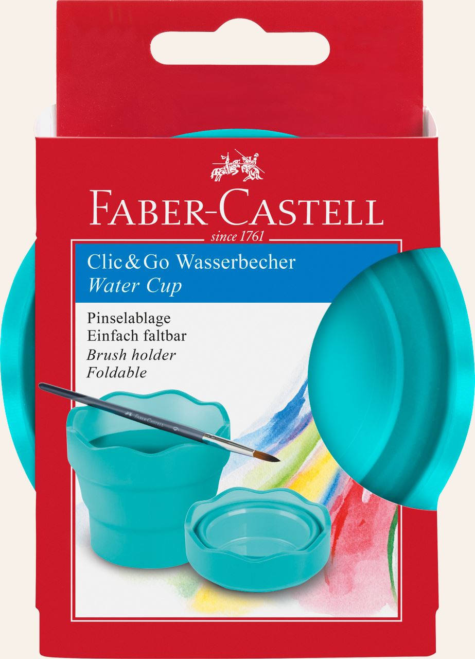 color turquesa Faber-Castell 181580 CLIC & GO Vaso de agua 1 unidad 