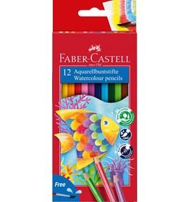 Faber-Castell - Lápiz acuarelable Classic Colour, estuche cartón, 12 piezas