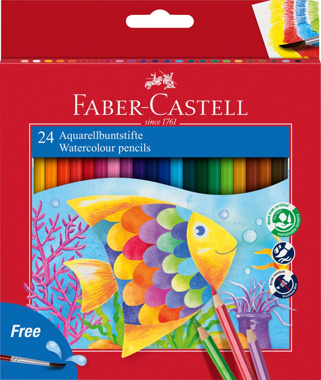 Faber-Castell - Lápiz acuarelable Classic Colour, estuche cartón, 24 piezas
