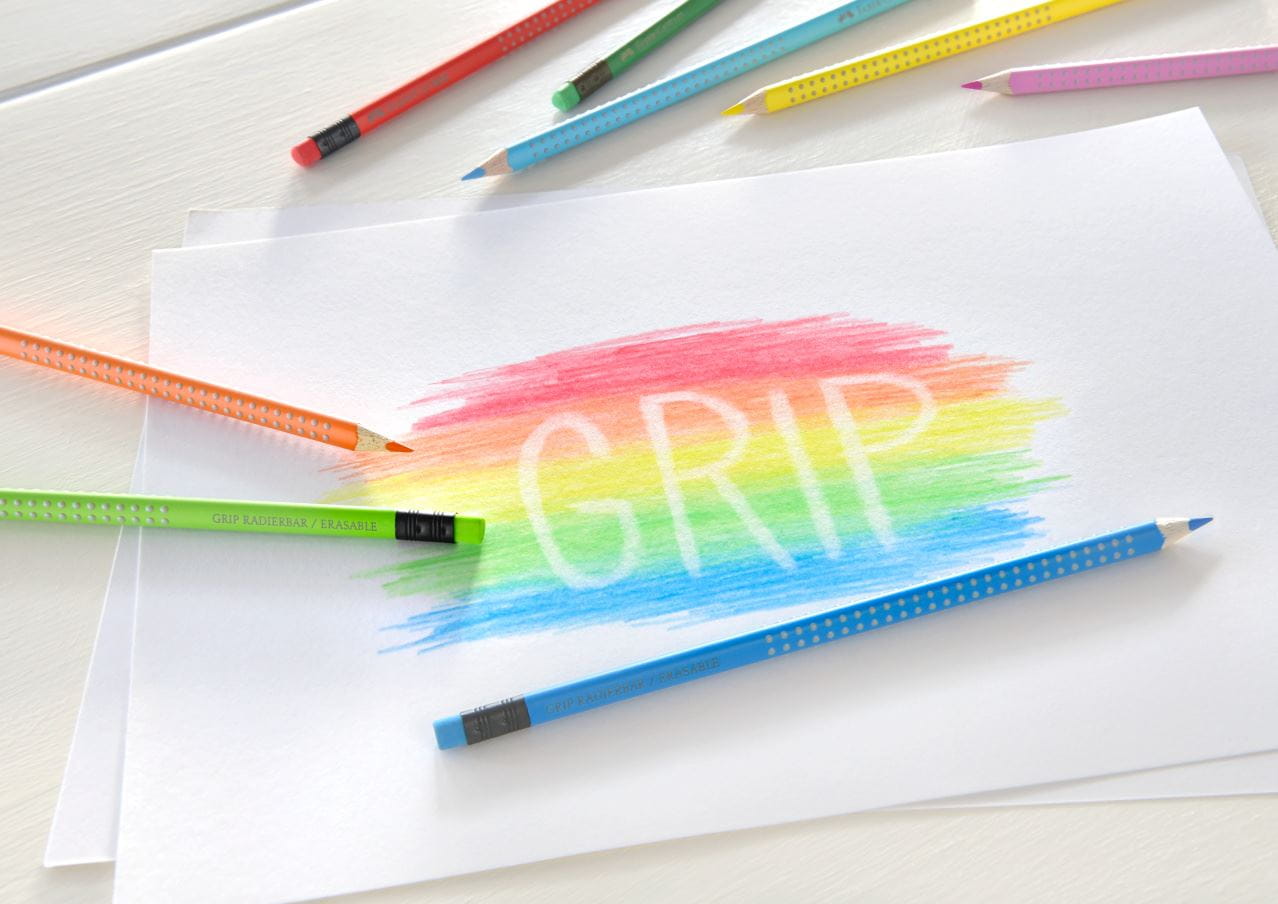Faber-Castell - Lápiz borrables Colour Grip, estuche cartón, 10 piezas