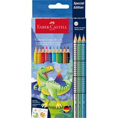 Faber-Castell - Lápiz Colour Grip dinosaurio 10+3