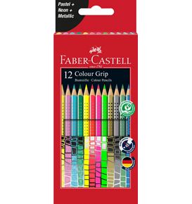 Faber-Castell - Lápiz Colour Grip, estuche de cartón, 12 piezas