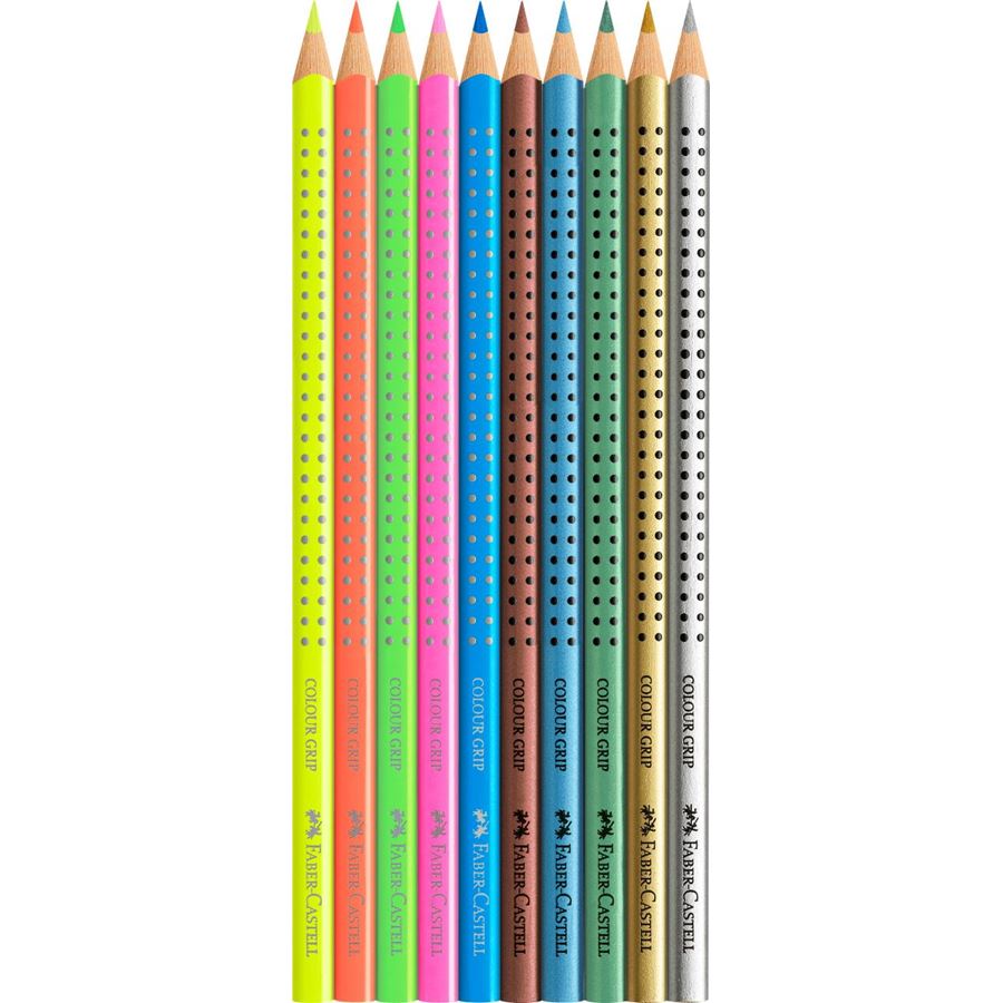 Faber-Castell - Lápiz Colour Grip Cohete, 10 piezas