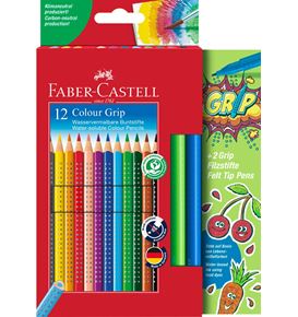 Faber-Castell - Lápiz Colour Grip, estuche de cartón, 14 piezas