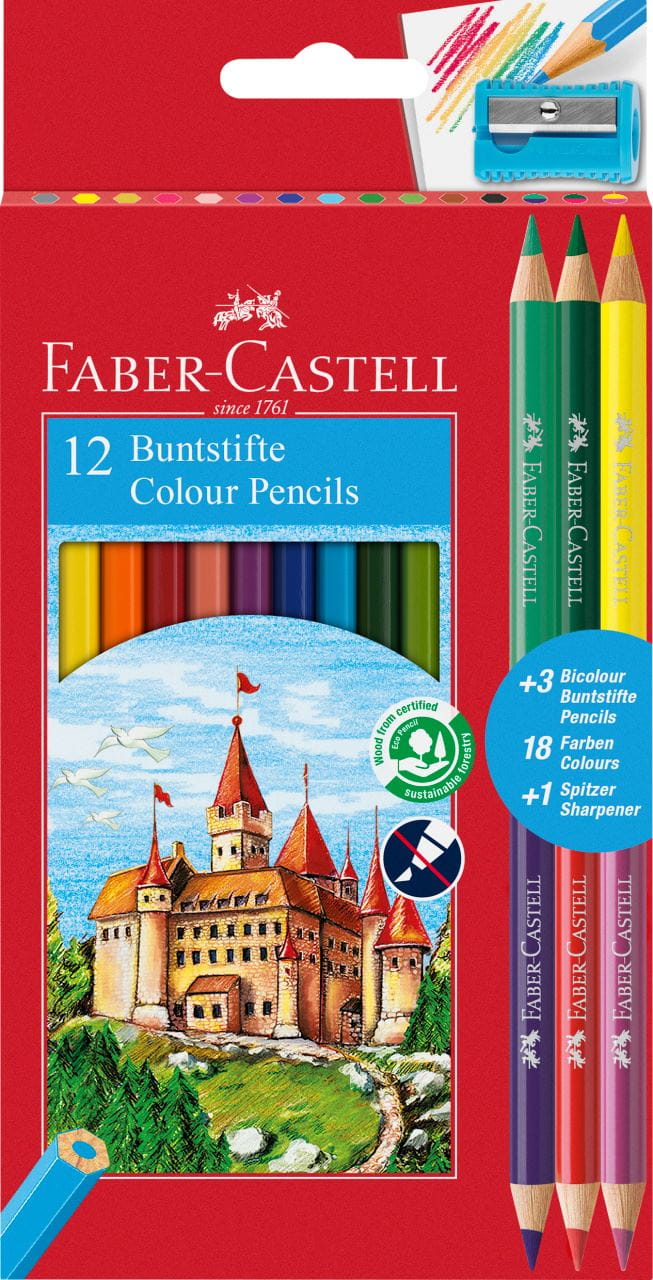 Faber-Castell - Lápiz Classic Colour, estuche cartón, 16 piezas
