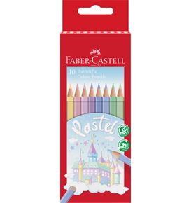 Faber-Castell - Lápices de color pastel hexagonales, caja de 10