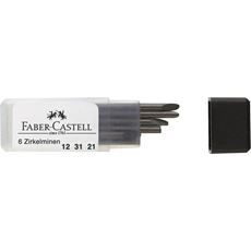 Faber-Castell - Estuche con minas para compás, H, 25 mm