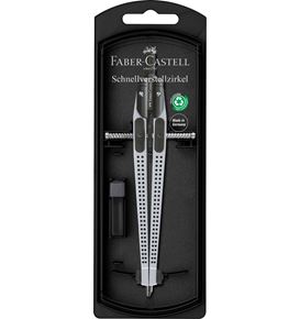 Faber-Castell - Compás de ajuste rápido Grip, plateado