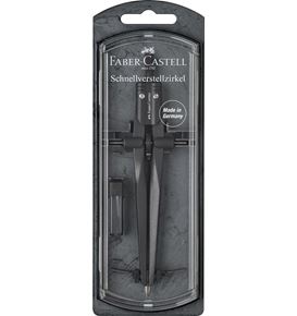 Faber-Castell - Compás de ajuste rápido Stream, piedra negra