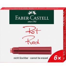 Faber-Castell - Cartuchos de tinta, estándar, 6x rojo
