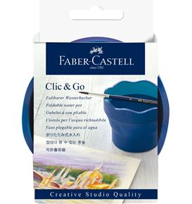 Faber-Castell - Vaso para el agua Clic&Go, azul oscuro