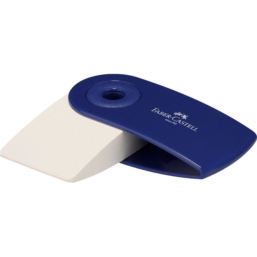 Faber-Castell - Goma de borrar Sleeve Mini, rojo/azul