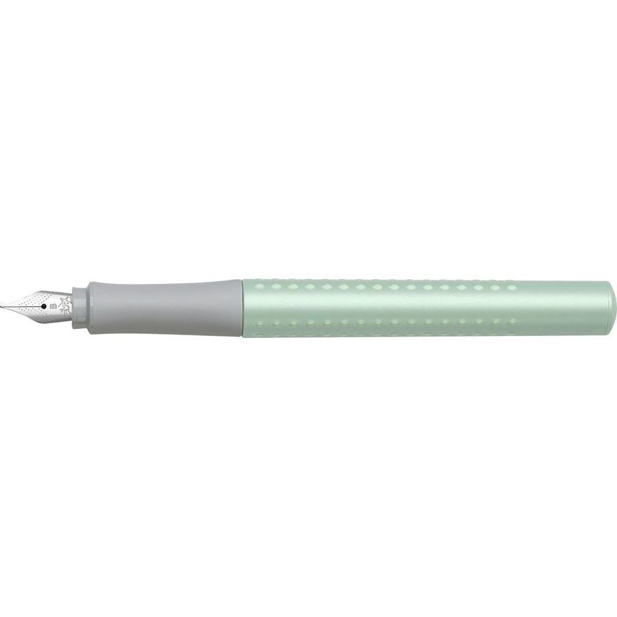 Faber-Castell - Pluma estilográfica Grip Pearl Edition B menta