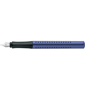 Faber-Castell - Estilográfica Grip 2011, EF, azul metálico