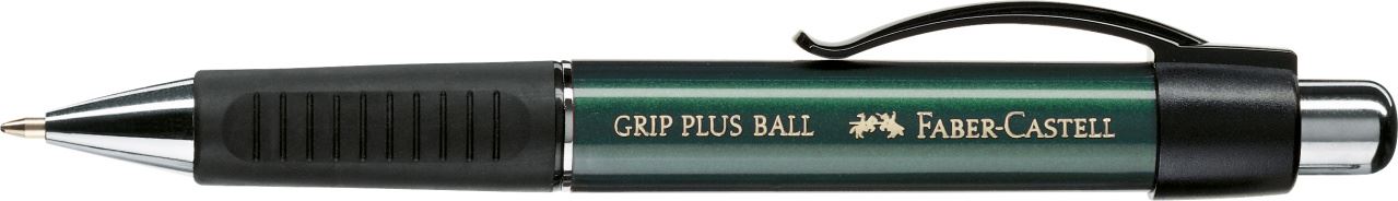 Faber-Castell - Bolígrafo Grip Plus Ball, M, verde metálico