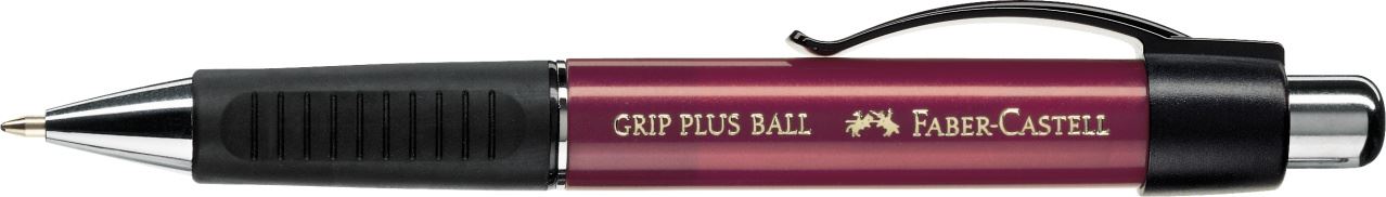 Faber-Castell - Bolígrafo Grip Plus Ball, M, rojo metálico